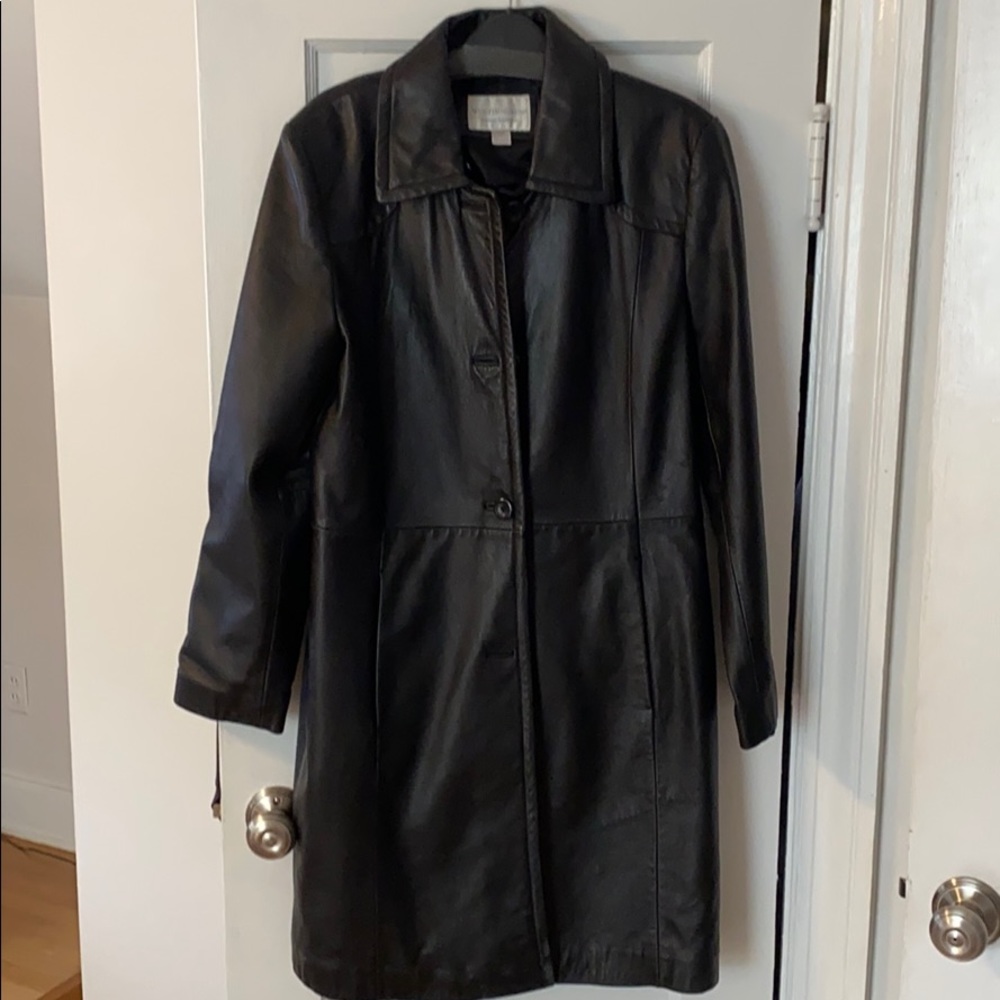 Long Leather Winter Coat